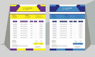 Corporate Modern Invoice Design a4 size vector