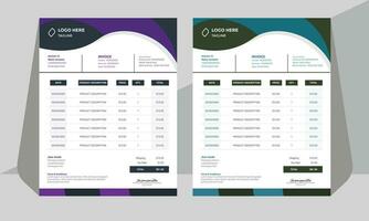 Corporate Modern Invoice Design a4 size vector