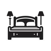 Vector icon of a double bed