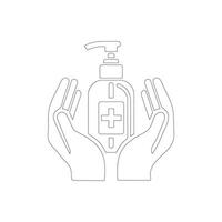 Hand sanitizer symbol. The isolated vector icon on a white backdrop