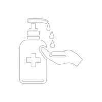 Hand sanitizer symbol. The isolated vector icon on a white backdrop