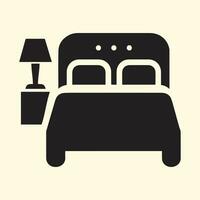 Vector icon of a double bed