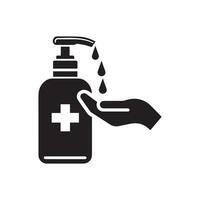 Hand sanitizer symbol. The isolated vector icon on a white backdrop