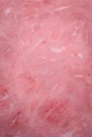 Delicious fresh ham cut into slices with salt, spices and herbs photo