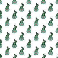 Seamless pattern with cactus doodle for decorative print, wrapping paper, greeting cards and fabric vector