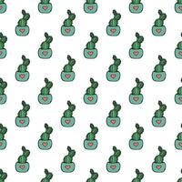 Seamless pattern with cactus doodle for decorative print, wrapping paper, greeting cards and fabric vector