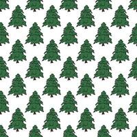 Seamless pattern with geometric minimal scandinavian Christmas tree doodle for decorative print, wrapping paper, greeting cards and fabric vector