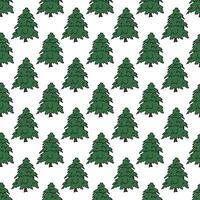 Seamless pattern with geometric minimal scandinavian Christmas tree doodle for decorative print, wrapping paper, greeting cards and fabric vector