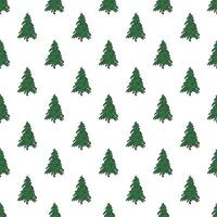Seamless pattern with geometric minimal scandinavian Christmas tree doodle for decorative print, wrapping paper, greeting cards and fabric vector