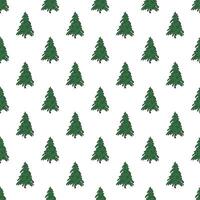 Seamless pattern with geometric minimal scandinavian Christmas tree doodle for decorative print, wrapping paper, greeting cards and fabric vector