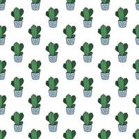 Seamless pattern with cactus doodle for decorative print, wrapping paper, greeting cards and fabric vector