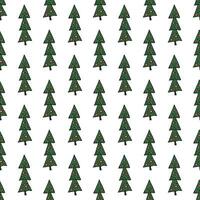 Seamless pattern with geometric minimal scandinavian Christmas tree doodle for decorative print, wrapping paper, greeting cards and fabric vector