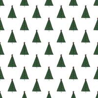 Seamless pattern with geometric minimal scandinavian Christmas tree doodle for decorative print, wrapping paper, greeting cards and fabric vector