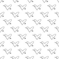 Seamless pattern with hand drawn heart doodle for decorative print, wrapping paper, greeting cards and fabric vector