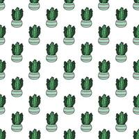 Seamless pattern with cactus doodle for decorative print, wrapping paper, greeting cards and fabric vector