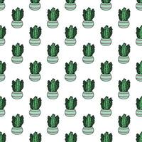 Seamless pattern with cactus doodle for decorative print, wrapping paper, greeting cards and fabric vector