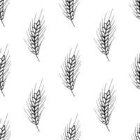 Seamless pattern with wheat doodle for decorative print, wrapping paper, greeting cards, wallpaper and fabric vector