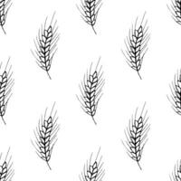 Seamless pattern with wheat doodle for decorative print, wrapping paper, greeting cards, wallpaper and fabric vector