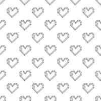 Seamless pattern with hand drawn heart doodle for decorative print, wrapping paper, greeting cards and fabric vector