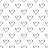 Seamless pattern with hand drawn heart doodle for decorative print, wrapping paper, greeting cards and fabric vector