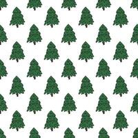 Seamless pattern with geometric minimal scandinavian Christmas tree doodle for decorative print, wrapping paper, greeting cards and fabric vector