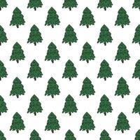 Seamless pattern with geometric minimal scandinavian Christmas tree doodle for decorative print, wrapping paper, greeting cards and fabric vector