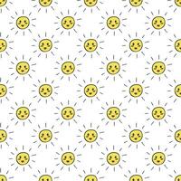 Seamless pattern with sun doodle for decorative print, wrapping paper, greeting cards, wallpaper and fabric vector