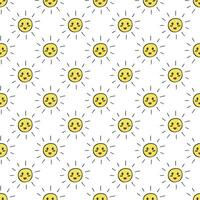 Seamless pattern with sun doodle for decorative print, wrapping paper, greeting cards, wallpaper and fabric vector