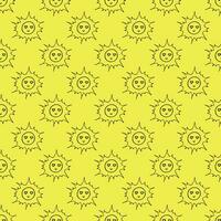 Seamless pattern with sun doodle for decorative print, wrapping paper, greeting cards, wallpaper and fabric vector