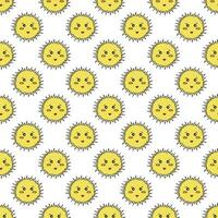 Seamless pattern with sun doodle for decorative print, wrapping paper, greeting cards, wallpaper and fabric vector