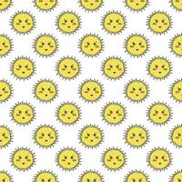 Seamless pattern with sun doodle for decorative print, wrapping paper, greeting cards, wallpaper and fabric vector