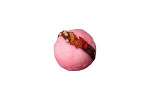 Delicious sweet colorful mochi desserts or ice cream with rice dough and toppings photo