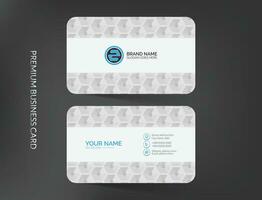 Elegant light business card templa with logo and icons design vector