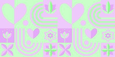 Happy Valentine's Day. Mosaic geometric pattern in Scandinavian style. Seamless vector. vector