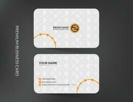 Modern simple white business card template with logo and mockup vector