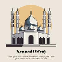 isra and miraj background. vector