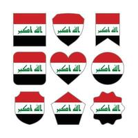 Modern Abstract Shapes of Iraq Flag Vector Design Template