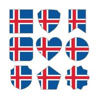 Modern Abstract Shapes of Iceland Flag Vector Design Template