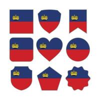 Modern Abstract Shapes of Liechtenstein Flag Vector Design Template