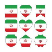 Modern Abstract Shapes of Iran Flag Vector Design Template