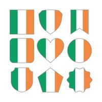 Modern Abstract Shapes of Ireland Flag Vector Design Template