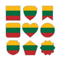 Modern Abstract Shapes of Lithuania Flag Vector Design Template