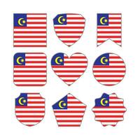 Modern Abstract Shapes of Malaysia Flag Vector Design Template