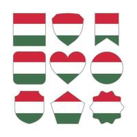 Modern Abstract Shapes of Hungary Flag Vector Design Template