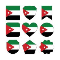 Modern Abstract Shapes of Jordan Flag Vector Design Template