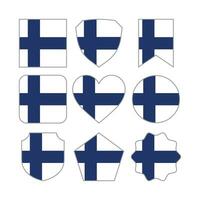 Modern Abstract Shapes of Finland Flag Vector Design Template