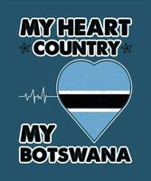 My Heart Country My Botswana, Country Flag Design, All National Flags of the World, Country Flag design, Botswana flag design. vector