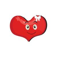 Heart funny cartoon character different pose. Cartoon red heart character with funny face. Happy cute heart emoji set. Love vector illustration. Valentine Day card