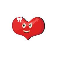 Heart funny cartoon character different pose. Cartoon red heart character with funny face. Happy cute heart emoji set. Love vector illustration. Valentine Day card