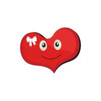 Heart funny cartoon character different pose. Cartoon red heart character with funny face. Happy cute heart emoji set. Love vector illustration. Valentine Day card